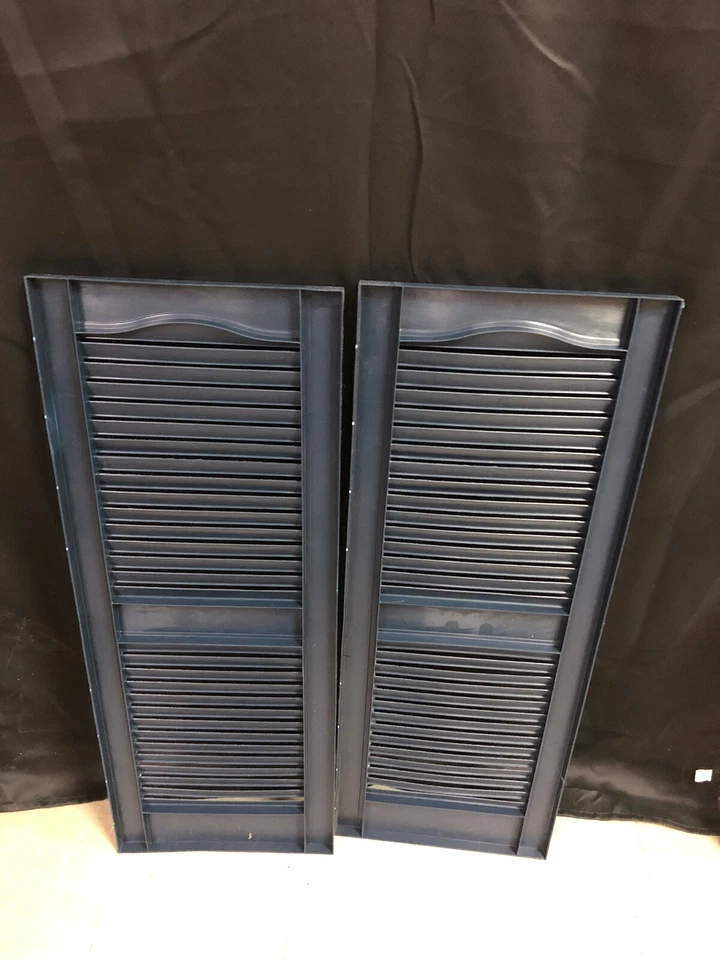 Mid America  Louver Vinyl Shutters 14.5in. X 39 In Midnight Blue - Image 4 of 4