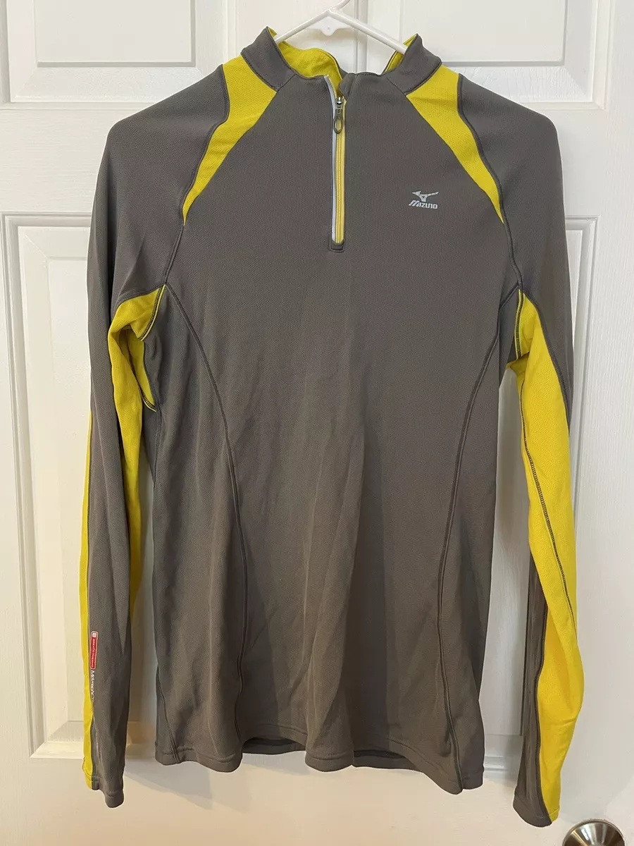 Mizuno Breath Thermo Long Sleeve Pullover Athletic Shirt Gray Medium
