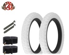 2 ALTA BICYCLE WIRE BEAD 14 x 2.125 WHITE COMP III BMX TREAD W/TUBES PRY LEVER