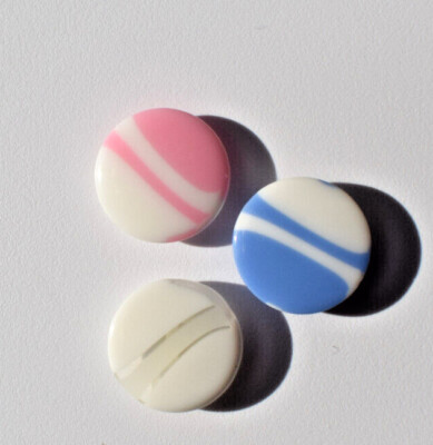 Baby Knöpfe - zweifarbig - 14mm Rundschaft Rücken Neuheit Knopf - blau rosa weiß