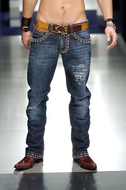 DOLCE&GABBANA RUNWAY RARE DISTRESSED STUDED WASHED DOUBLE DOLCE&GABBANA RUNWAY RARE DISTRESSED STUDED WASHED DOUBLE