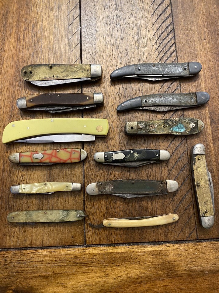 Vintage Pocket Knife Lot For Parts Or Repair Queen City Camillus