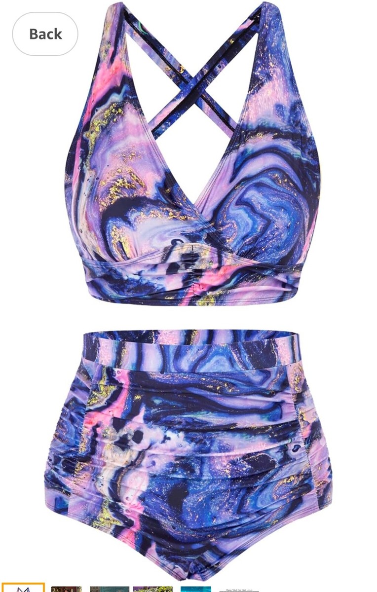 Hanna Nikole Plus Size Push Up Swimsuit for Women, Ruched High