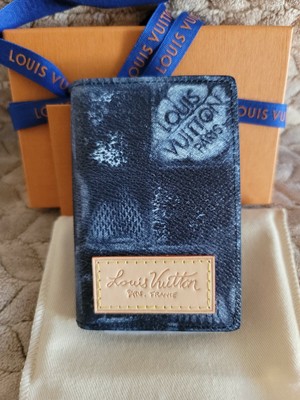Louis Vuitton POCKET ORGANIZER Ocean  Blue Damier by Virgil Abloh Canvas Patch 