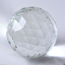 Clear Cut Crystal Sphere 80mm Faceted Gazing Ball Prisms Suncatcher Home Decor