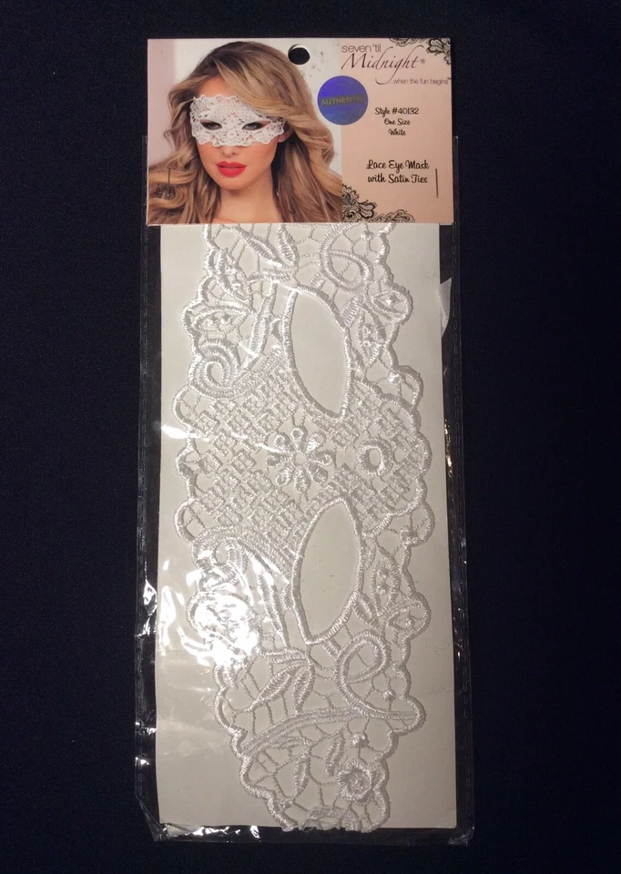 New Seven ‘til Midnight White Lace Eye Mask w Satin Tie Style #40132 Cosplay - Image 3 of 4