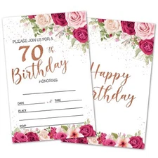 70th Birthday Party Invites Cards for Adults 70 Years Old Birthday Invitation...