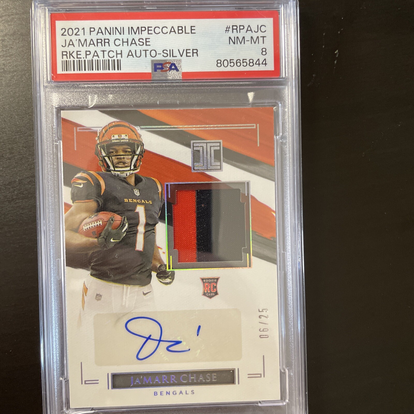 JaMarr Chase Panini Impeccable Rookie Patch Autograph #RPAJC Silver