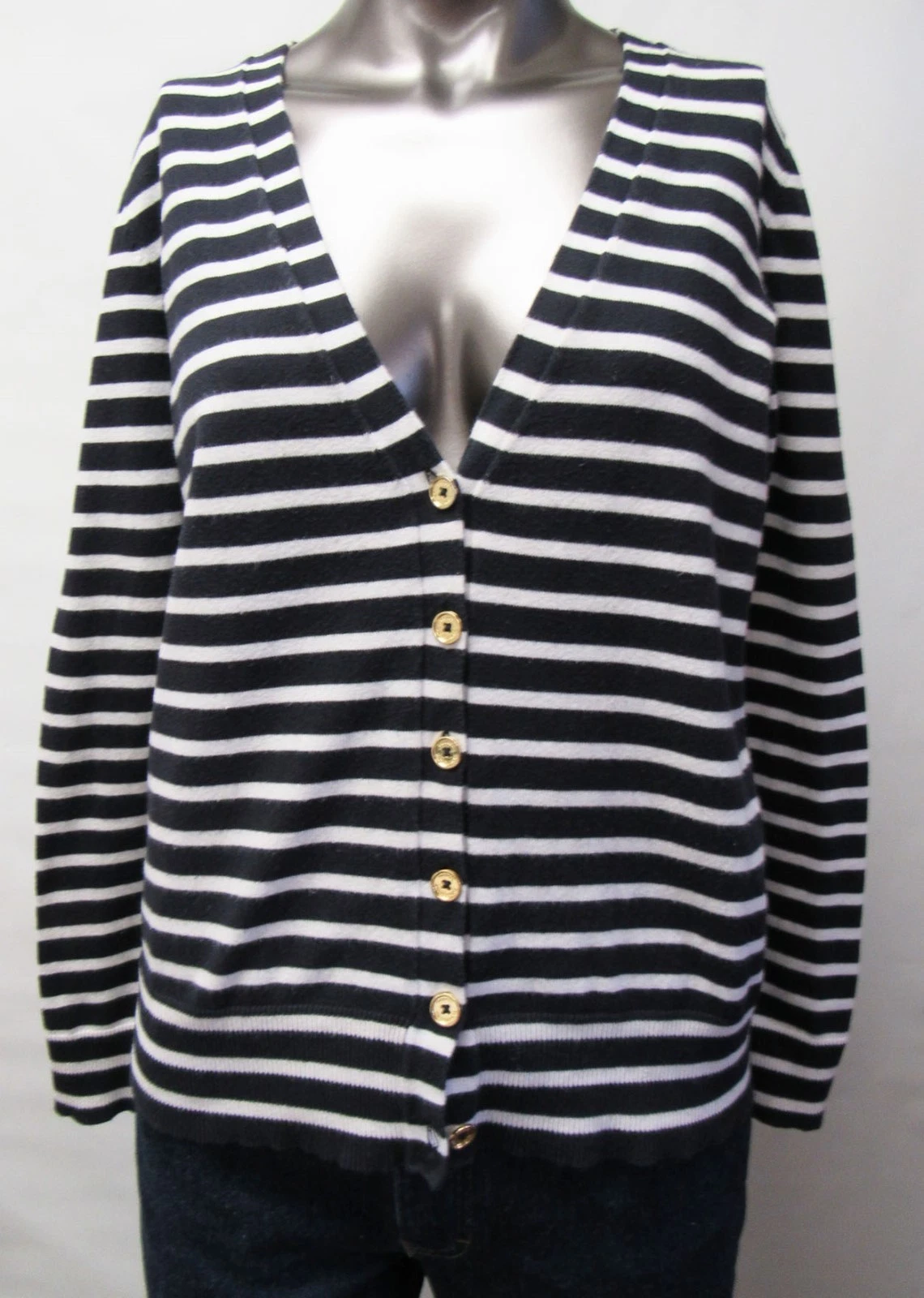 Michael Kors come nuovo donna cardigan pullover a righe M (USA) taglia 40