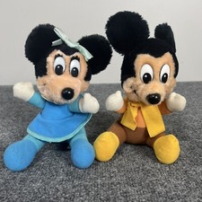 2 Vintage 1984 Walt Disney Mickey's Christmas Carol Plush Mickey  Minnie Mouse