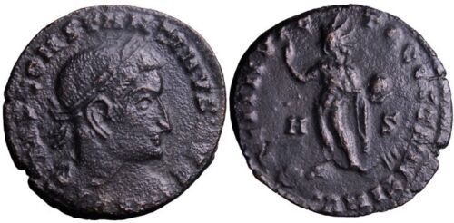 RARE Error Overstruck Reverse Legend Nice Constantine I. A.D. 307 Sol Coin wCOA