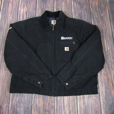 Vintage Carhartt J001 Detroit Jacket Blanket Lined Mens 2XL Black USA Work Union