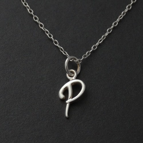 Tiny Initial Letter P Necklace - 925 