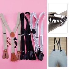 Hosenträger Knopflöcher Elastischer Lederlaschen Knöpfen Hose Ledernasen wi