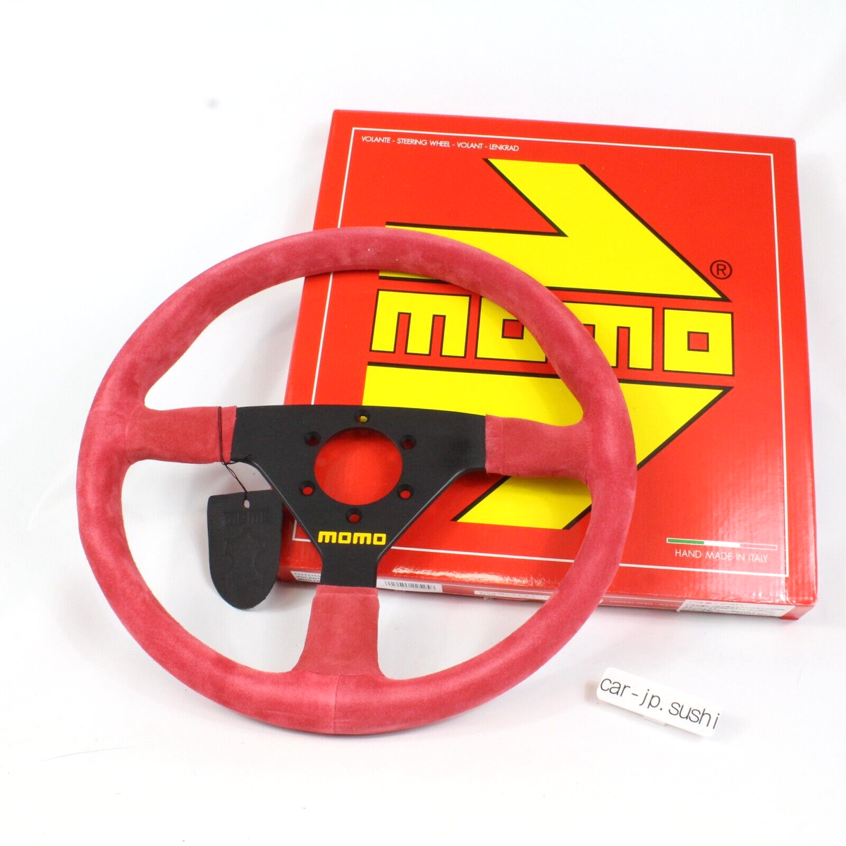 MOMO 78 350mm Red Suede MOD Steering Wheel Black Or Red Horn