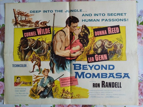 CORNEL WILDE "Beyond Mombasa" US HALF SHEET Movie Poster 1957