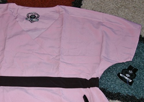Dickies Black Label Soft Mock Wrap Scrub Top W/ Ribbon Tie & Pockets Size M - Picture 31 of 39