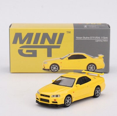 MINI GT Nissan Skyline GT-R R34 V-Spec Lightning Yellow