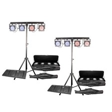Chauvet DJ 4BAR USB DMX LED Wash Light Systems w/Tripod, Bags  Footswitch, 2 Pk