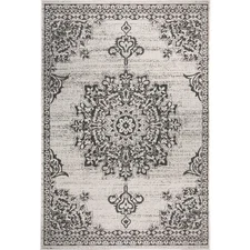 5x7 Home Dynamix Gray Medallion Curls Area Rug 2652-456 - Aprx 5' 2" x 7' 2"