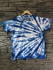 Blue And White Tie Dye Spiral T-shirt