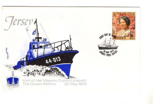 1975 JERSEY - QUEEN MOTHER'S VISIT FDC FROM COLLECTION K21