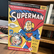 Superman / Popeye 24 Classic Cartoons 3-Disc DVD Set 4 Hours Digitally Restored