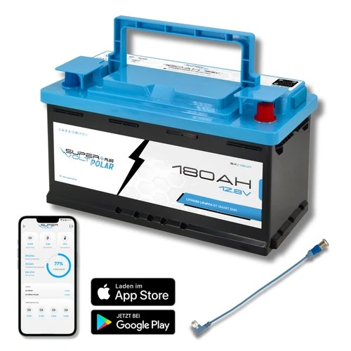 Supervolt Polar LiFePO₄ 12,8V 180Ah Lithium Batterie – BMS, Bluetooth & Heizung