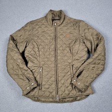 Ariat Jacket Women Small Green Houndstooth Diamond Quilted Equestrian Outdoor