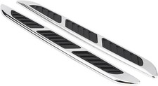 2pcs Universal Hood Vent Air Intake Chrome Grille Side Scoop Hood Cover Car