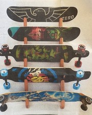 PRO BOARD RACKS USA 5-Skateboard Snowboard Wall Mount Display Hanger Wood NEW