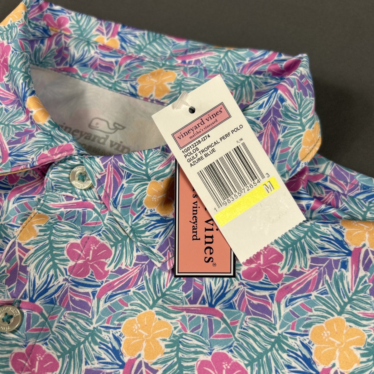 Vineyard Vines Golf Shirt Polo Gulf Tropical Print Medium