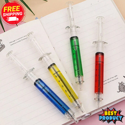 8pcs Injection Shape Ballpen Doctor Nurse Needle Ball Point Pen Back To School