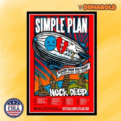 NEW Simple Plan Bigger Than You Think Europe & UK Tour 2026 Poster Home