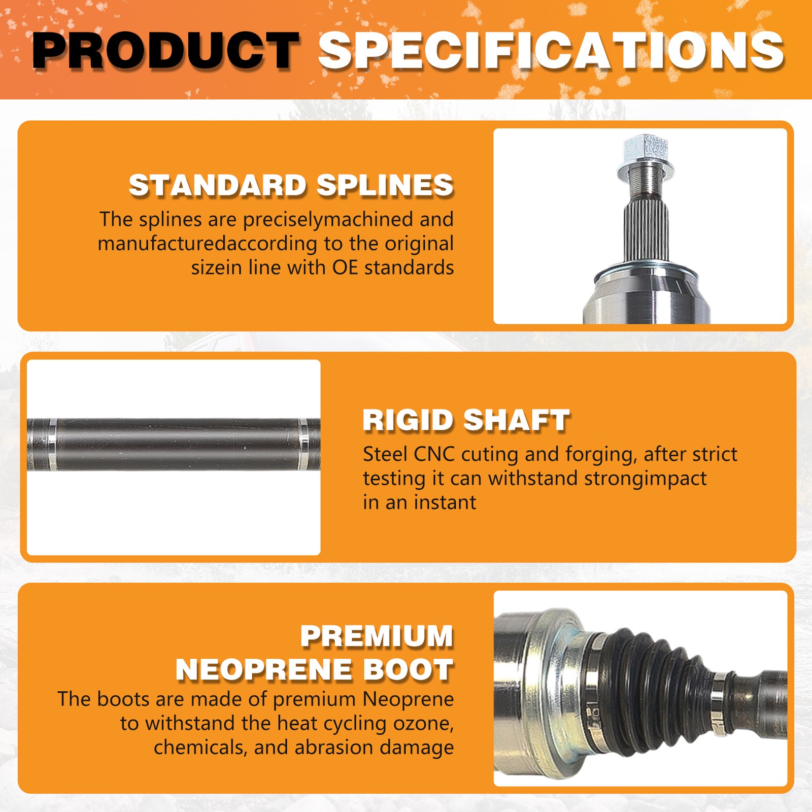 Rear RH Side CV Axle Assembly for 1991-2005 Acura NSX 3.2L V6 Manual Trans