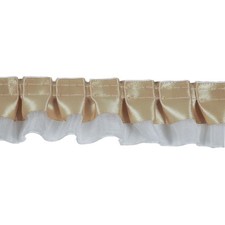 10 Yards Satin Ruffle Trim Fabric Trims, 2-Layer Organza Pale gold