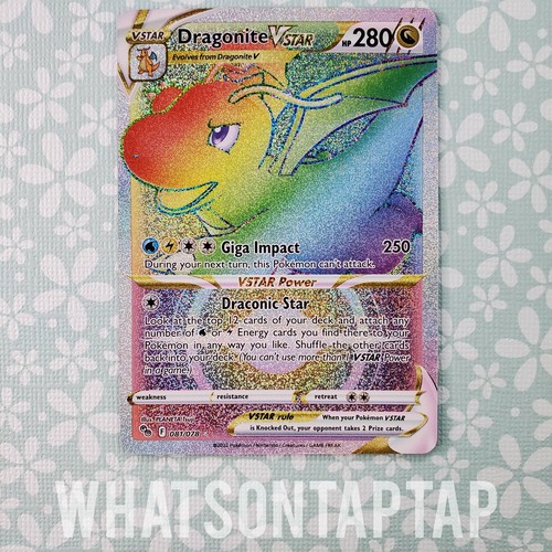 Pokemon Card Dragonite Vstar 081/078 Secret Rare Sword Shield Pokemon GO NM