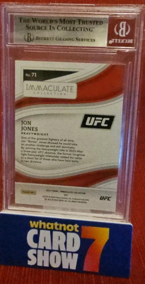 2023 Panini Immaculate UFC Jon Jones Purple #2/3 SSP BGS 7 NEAR MINT (ML) - Image 2 of 3
