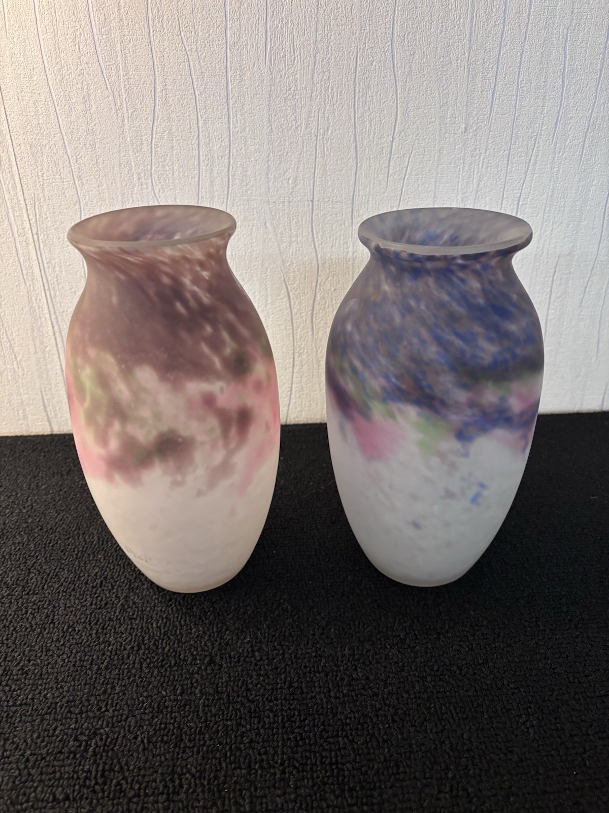 Pair Of Muller And Brothers Glass Paste Vases Mod1