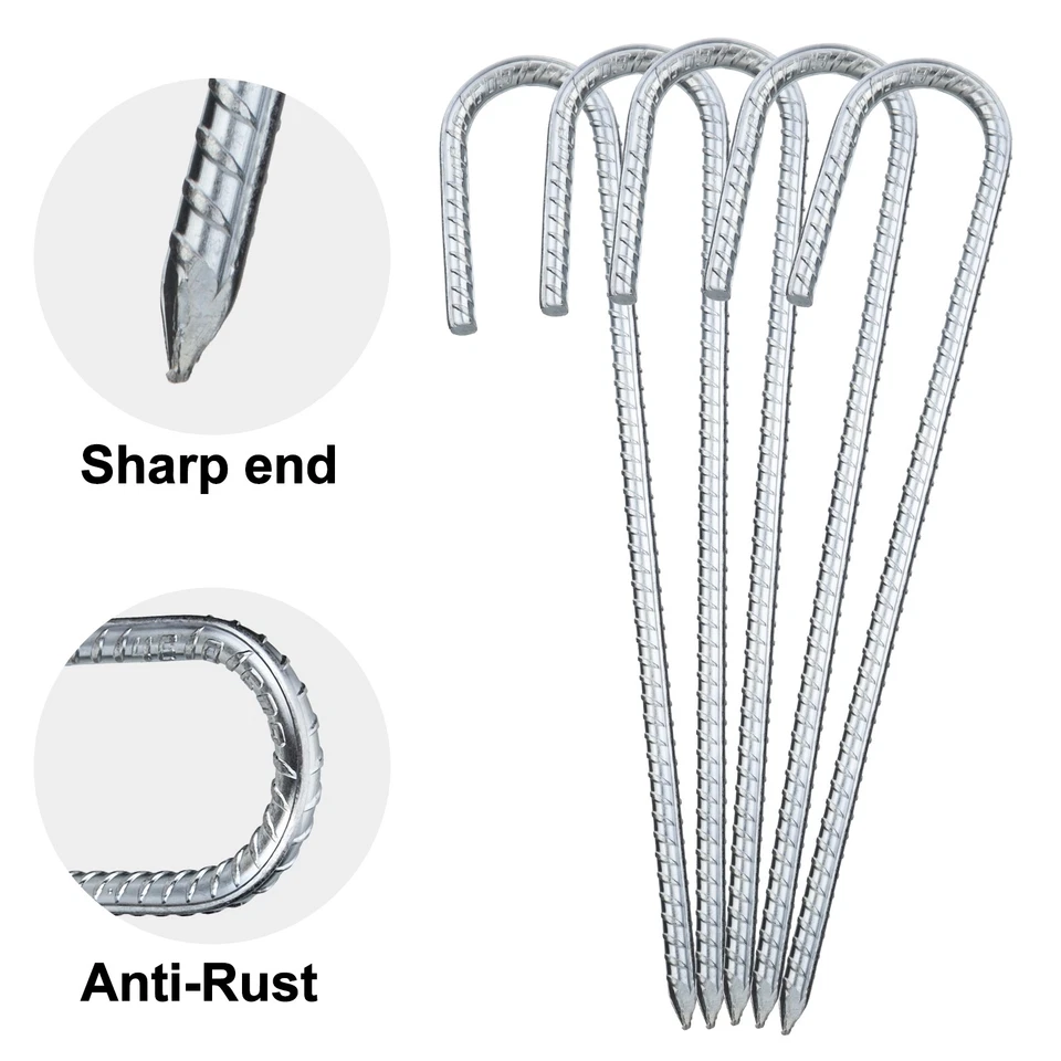 10-100Pcs Tent Pegs Heavy Duty Steel Marquee Ground Stakes Gazebo Camping Awning - Image 2 of 4