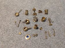 Vintage Brass Miniatures Lot Made In Holland Dollhouse Doll House Kitchen