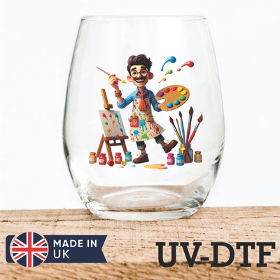 Maler 8 Stück UV DTF Aufkleber - Glas Laptop Becher Tasse cf85