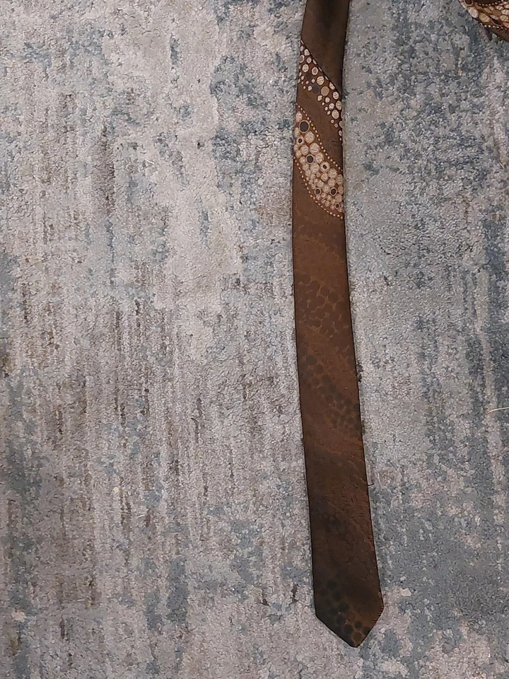 复古 70 年代温布利宽领带棕色聚酯纤维 4.5x55 迪斯科 Power Groovy OOP — 第 4/4 张图片