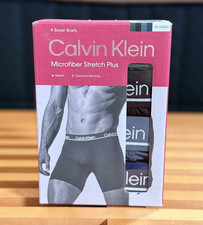 Calvin Klein Men's Microfiber Stretch Plus 4 Pack Boxer Briefs XL NIB Retail 54