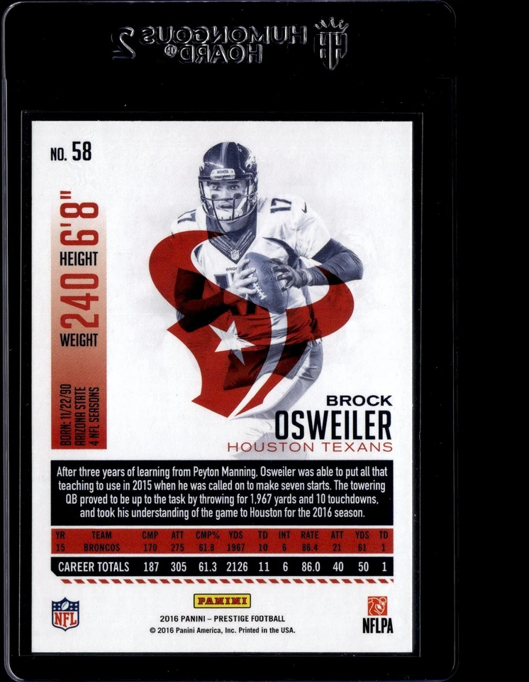 2016 Panini Prestige #58 Brock Osweiler - Image 2 of 2
