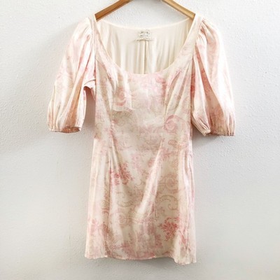 strapless open back dress Zimmermann Golden Ruffle Mini Dress | Yellow/Floral | Size 2 main image 0