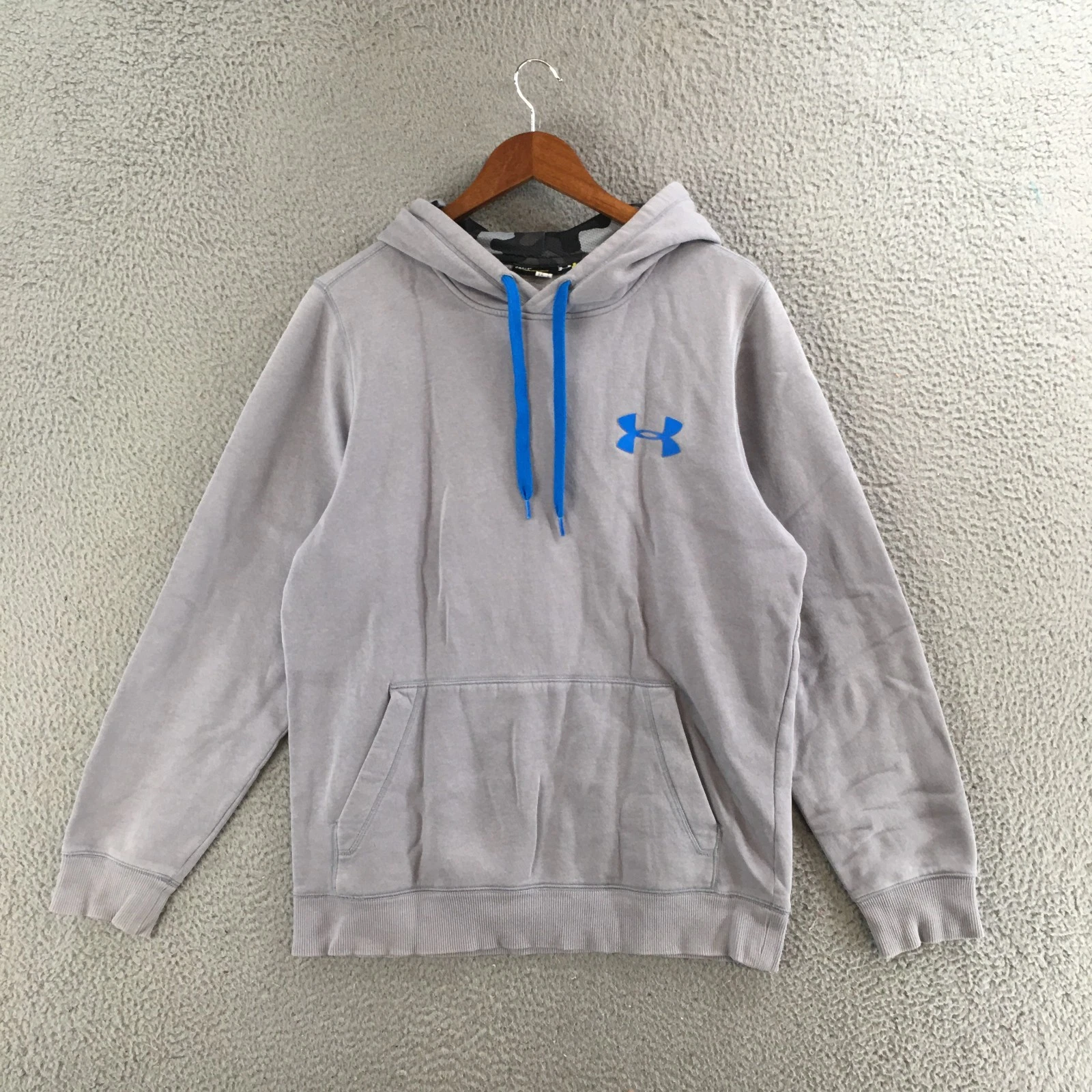 Under Armour Hoodie Mens S Loose Fit Pullover Fleece Kangaroo Pocket Top Gray
