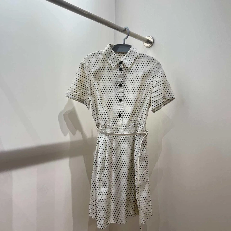 USED CHRISTAN DIOR SHORT-SLEEVED DRESS, SIZE 36, SILK VERYGOOD - Image 2 of 4