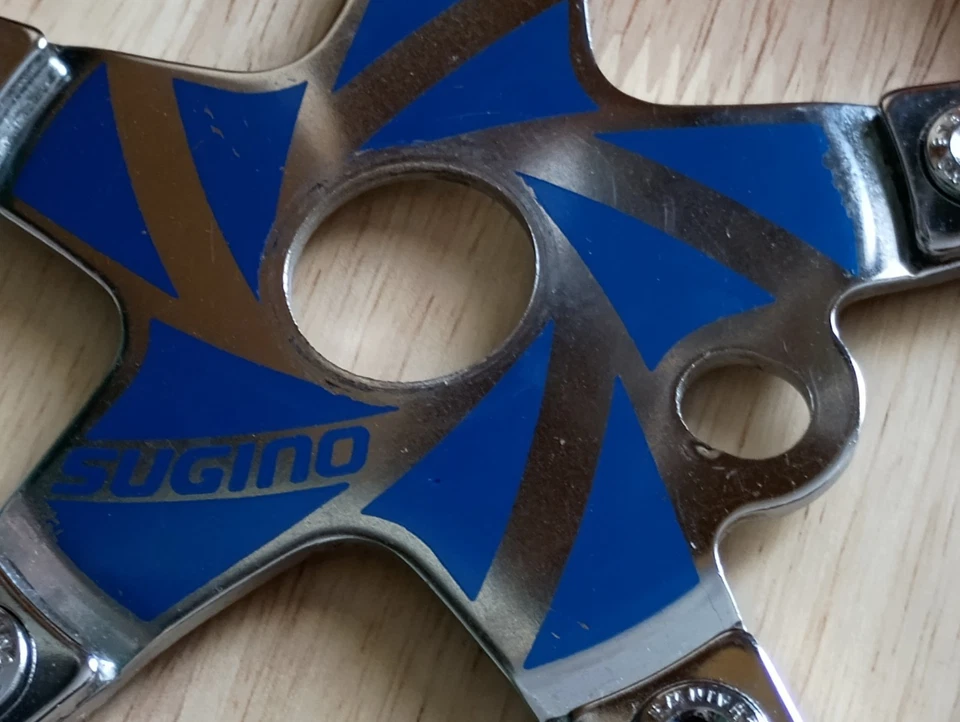 ¡¡BONITO!! Piñón araña rueda dentada Sugino 43t vintage vieja escuela BMX azul Foto 4 de 4