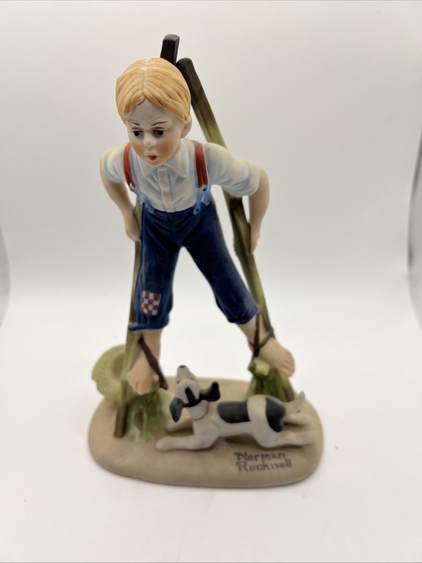 The 12 Norman Rockwell  Porcelain Figure “Boy on Stilts" 1980